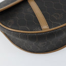 Christian Dior Honeycomb Canvas Shoulder Bag PVC Black Gold Auth BA7695-11