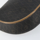 Christian Dior Honeycomb Canvas Shoulder Bag PVC Black Gold Auth BA7695-13