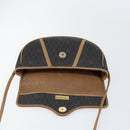 Christian Dior Honeycomb Canvas Shoulder Bag PVC Black Gold Auth BA7695-15