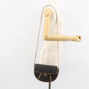 Christian Dior Honeycomb Canvas Shoulder Bag PVC Black Gold Auth BA7695-21