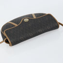 Christian Dior Honeycomb Canvas Shoulder Bag PVC Black Gold Auth BA7695-6