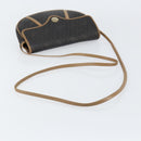 Christian Dior Honeycomb Canvas Shoulder Bag PVC Black Gold Auth BA7695-7