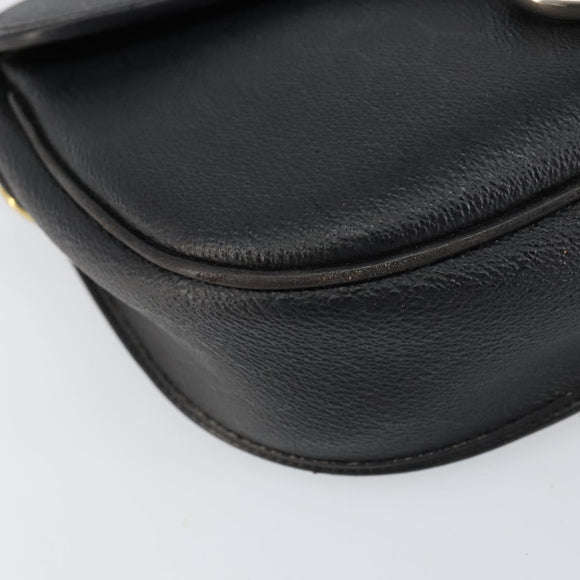 Christian Dior Honeycomb Canvas Shoulder Bag PVC Black Gold Auth BA7697