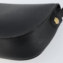 Christian Dior Honeycomb Canvas Shoulder Bag PVC Black Gold Auth BA7697-15