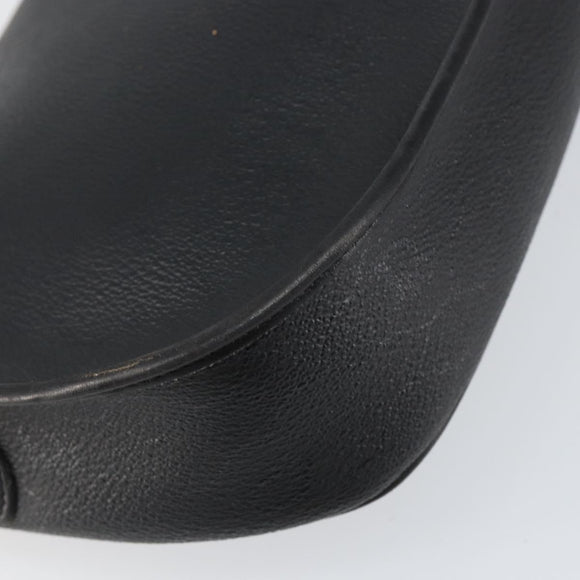 Christian Dior Honeycomb Canvas Shoulder Bag PVC Black Gold Auth BA7697