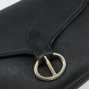 Christian Dior Honeycomb Canvas Shoulder Bag PVC Black Gold Auth BA7697-17