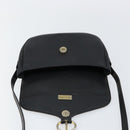Christian Dior Honeycomb Canvas Shoulder Bag PVC Black Gold Auth BA7697-11