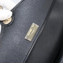 Christian Dior Honeycomb Canvas Shoulder Bag PVC Black Gold Auth BA7697-18