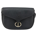 Christian Dior Honeycomb Canvas Shoulder Bag PVC Black Gold Auth BA7697-13