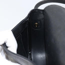 Christian Dior Honeycomb Canvas Shoulder Bag PVC Black Gold Auth BA7697-20