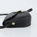 Christian Dior Honeycomb Canvas Shoulder Bag PVC Black Gold Auth BA7697-4