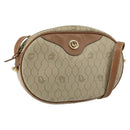 Christian Dior Honeycomb Canvas Shoulder Bag PVC Beige Gold Auth BA7698-1