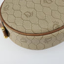 Christian Dior Honeycomb Canvas Shoulder Bag PVC Beige Gold Auth BA7698-14
