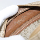 Christian Dior Honeycomb Canvas Shoulder Bag PVC Beige Gold Auth BA7698-18