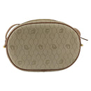 Christian Dior Honeycomb Canvas Shoulder Bag PVC Beige Gold Auth BA7698-2