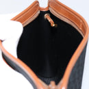 Christian Dior Trotter Canvas Shoulder Bag Black Gold Auth BA7699-20