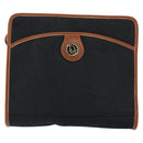 Christian Dior Trotter Canvas Shoulder Bag Black Gold Auth BA7699-13