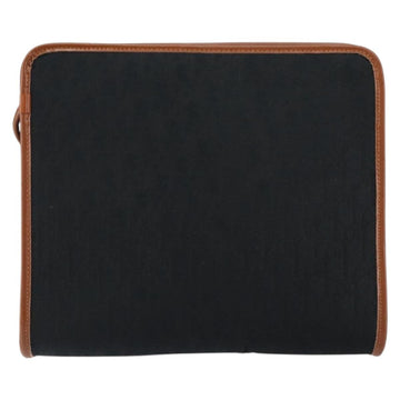 Christian Dior Trotter Canvas Shoulder Bag Black Gold Auth BA7699 - 0