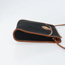 Christian Dior Trotter Canvas Shoulder Bag Black Gold Auth BA7699-3