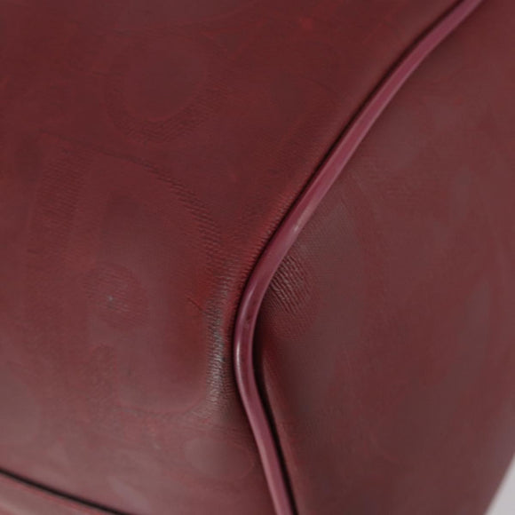 Christian Dior Trotter Canvas Boston Bag PVC Red Gold Auth BA7700