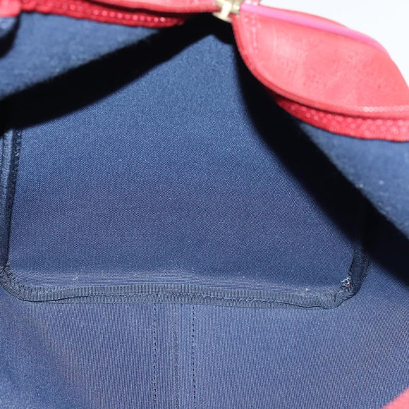 Christian Dior Trotter Canvas Boston Bag PVC Rood Goud Auth BA7700