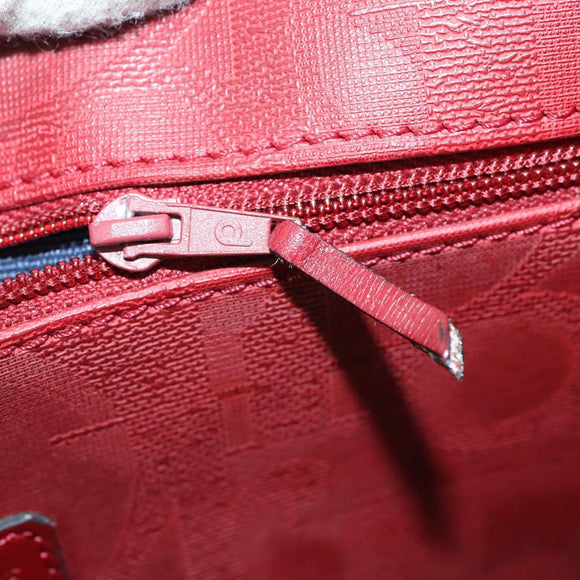 Christian Dior Trotter Canvas Boston Bag PVC Rood Goud Auth BA7700