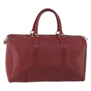 Christian Dior Trotter Canvas Boston Bag PVC Rood Goud Auth BA7700-1