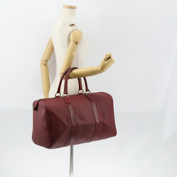 Christian Dior Trotter Canvas Boston Bag PVC Rood Goud Auth BA7700