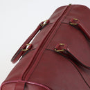 Christian Dior Trotter Canvas Boston Bag PVC Rood Goud Auth BA7700-6