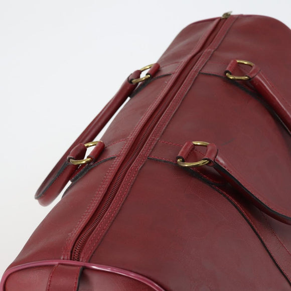 Christian Dior Trotter Canvas Boston Bag PVC Rood Goud Auth BA7700