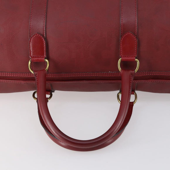 Christian Dior Trotter Canvas Boston Bag PVC Rood Goud Auth BA7700