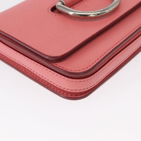 BURBERRY Shoulder Bag Leather Pink Gold Auth BA7701