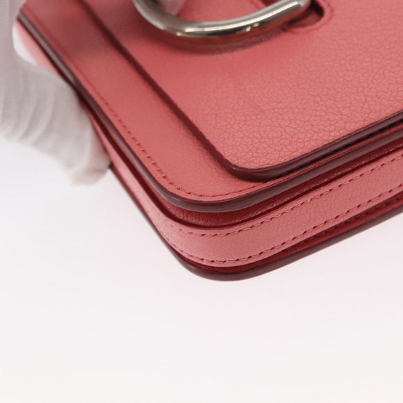 BURBERRY Shoulder Bag Leather Pink Gold Auth BA7701