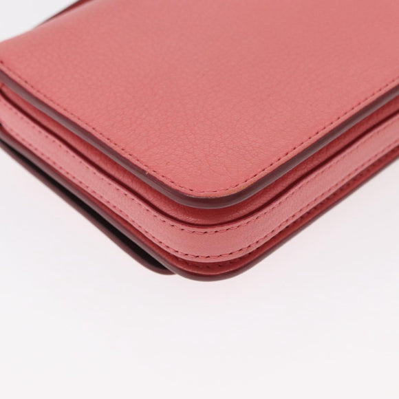 BURBERRY Shoulder Bag Leather Pink Gold Auth BA7701