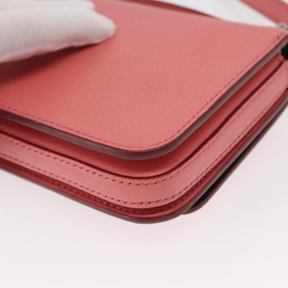 BURBERRY Shoulder Bag Leather Pink Gold Auth BA7701