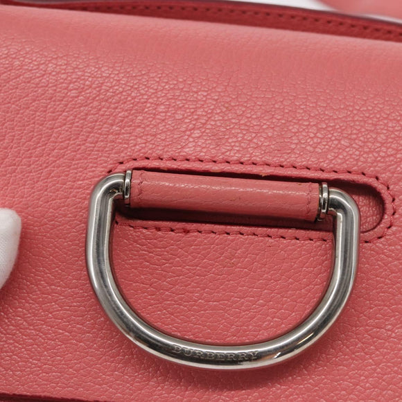 BURBERRY Shoulder Bag Leather Pink Gold Auth BA7701