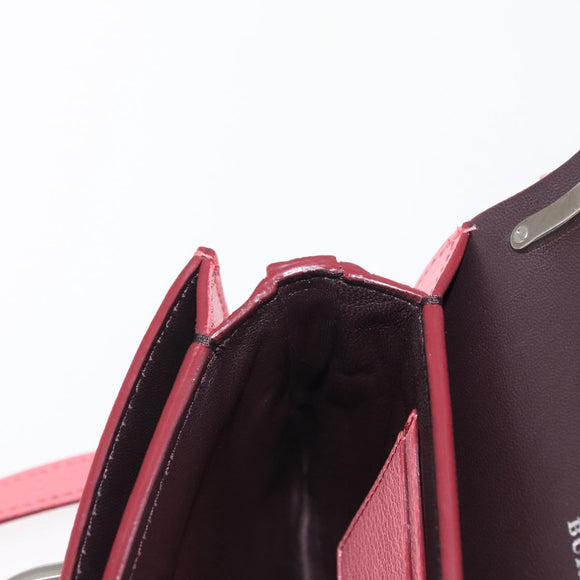 BURBERRY Shoulder Bag Leather Pink Gold Auth BA7701