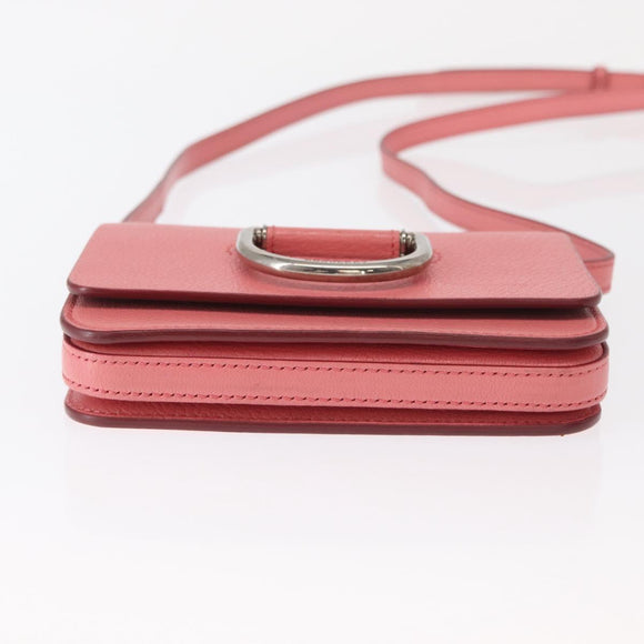 BURBERRY Shoulder Bag Leather Pink Gold Auth BA7701