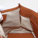 BURBERRY Tote Bag Canvas Leather White Gold Auth BA7702-19