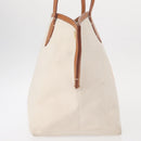 BURBERRY Tote Bag Canvas Leather White Gold Auth BA7702-5