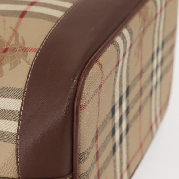 Burberrys Nova Check Shoulder Bag PVC Beige Gold Auth BA7703