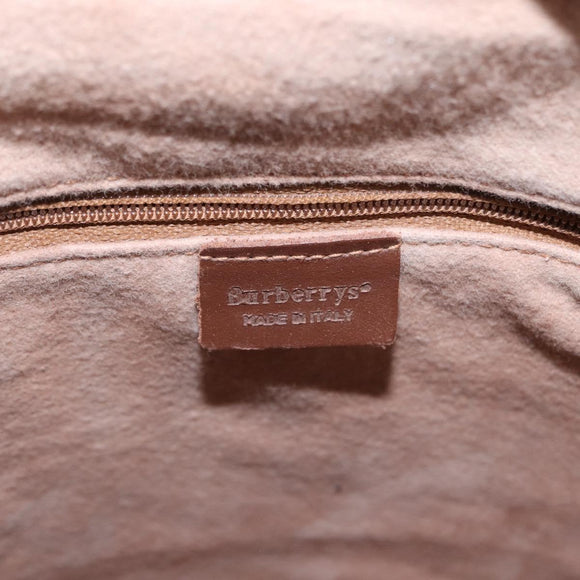 Burberrys Nova Check Shoulder Bag PVC Beige Gold Auth BA7703