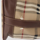 Burberrys Nova Check Shoulder Bag PVC Beige Gold Auth BA7703-4