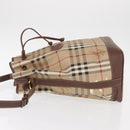 Burberrys Nova Check Shoulder Bag PVC Beige Gold Auth BA7703-5