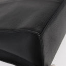 Burberrys Hand Bag Leather Black Gold Auth BA7704-9