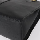 Burberrys Hand Bag Leather Black Gold Auth BA7704-14