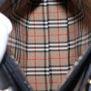 Burberrys Hand Bag Leather Black Gold Auth BA7704-11