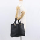 Burberrys Hand Bag Leather Black Gold Auth BA7704-20
