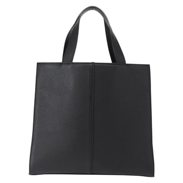 Burberrys Hand Bag Leather Black Gold Auth BA7704 - 0