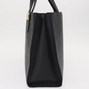 Burberrys Hand Bag Leather Black Gold Auth BA7704-3